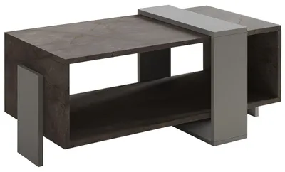 Produktbild von Couchtisch aus Holz "Meleni" - 90 x 49 x 40 cm - Grau