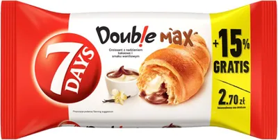 Zdjęcie produktu dla 7 Days Doub!e Super Max Croissant o Smaku Kakaowym i Waniliowym - 110 g