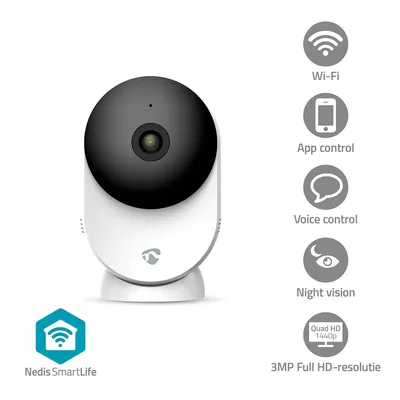 Zdjęcie produktu dla Kamera wewnętrzna Nedis Smartlife Wifi, czujnik ruchu, night vision, biały