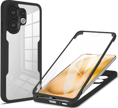 Produktbild von Schutzhülle für Vivo V60, Eingebautem Displayschutz 360 Grad Komplettschutz Handyhülle Schwarz