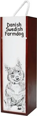 Immagine prodotto di Art-Dog Confezione regalo per bottiglia di vino – Vallhund svedese – con confezione regalo