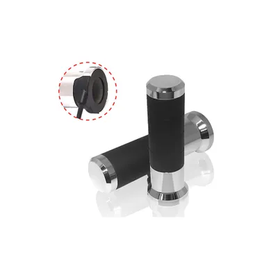 Zdjęcie produktu dla Podgrzewane uchwyty Titan 7/8" + 1" L=120mm Koso z zewnętrznym przełącznikiem, uniwersalne chromowane