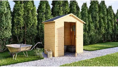 Image de Abri de jardin en bois Pin brut 1,86 m² Panneaux 14 mm, Dimensions 181 x 103 x 200 cm