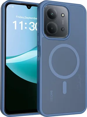 Obrázek produktu pro Magnetické pouzdro pro Xiaomi Redmi 15C 5G/4G, kompatibilní s MagSafe, matná průsvitná zadní strana, odolné proti nárazům Tmavě modrá