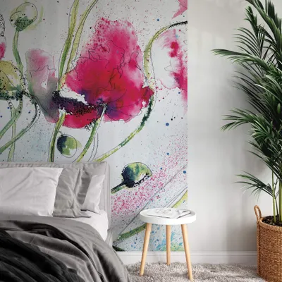 Produktbild von A.S. Création Vlies Fototapete Blumen Poppies Watercolour DD119133 Designwalls