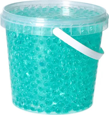 Produktbild von trendfinding 1 Liter Eimer Aqualinos Hydroperlen, Größe 0,8 bis 1,2 cm, Meergrün