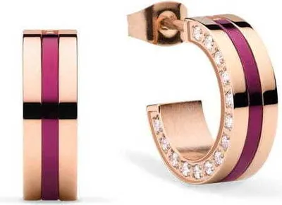 Produktbild von Bering Damen Ohrringe Creole Arctic Symphony rosé gold glänzend 725-399-05