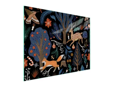 Produktbild von Schneidebrett aus Glas, 52x40 cm, Motiv: Tiere