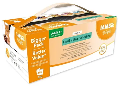 Imagen del producto de Iams, alimento para gatos en formato de bolitas con gelatina, paquete multipack de 4080 gramos