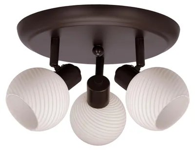 Obrázok produktu pre Stropná lampa s bielymi tienidlami so vzorom Grano, hnedo-biela, 3xE14x40W, kov, rozmery: 17x35x35 cm, IP20, Candellux