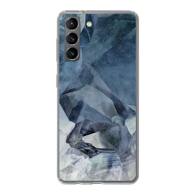 Produktbild von MuchoWow® Handyhülle Schutzhülle Hülle für Samsung Galaxy S21 Naturstein - Blau - Chic Silikon Softcase Handy Hülle - Softcase