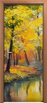 Produktbild von Türposter 80x200 cm Türaufkleber Türtapete Türfolie Klebefolie Landschaft Baum Herbst See