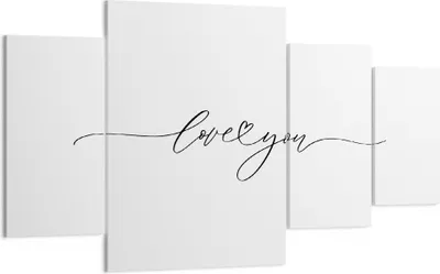 Produktbild von Bild auf Leinwand - Leinwandbild - 4 Teile - Ich liebe dich handschriftlich - 160x90cm - Wand Bild - Wanddeko - Wandbilder - Leinwanddruck - Bilder - Wanddekoration - Leinwand bilder - DL160x90-4644