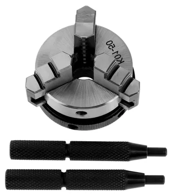 Produktbild von Mini-Handspannfutter für Holzarbeiten, 50 mm, aus hochwertigem Stahl, 3 Backen, mit Befestigungsgewinde