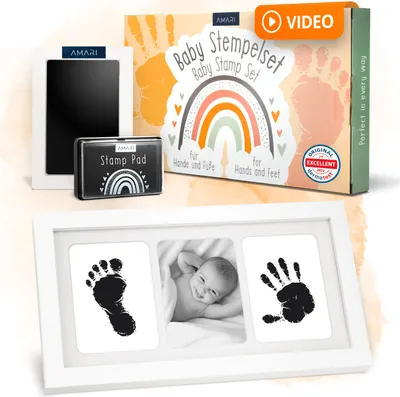 Immagine prodotto di Amari Set per impronte mani e piedi del bambino con 2 tamponi per timbri 4 graziosi e carini Creatività dei bambini