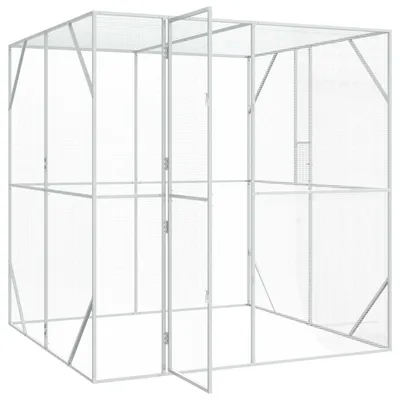 Obrázek produktu pro vidaXL Ptačí klec antracitová 209 x 202 x 214 cm Pozinkovaná ocel
