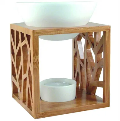 Produktbild von Farfalla TODVE, Terrakotta-/Erdenduftlampe, Bambus, Keramik, Weiß, Holz, Quadratisch, 1 Stück(e)