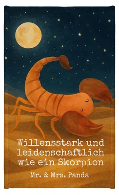 Produktbild von Mr. & Mrs. Panda Handtuch Sternzeichen Skorpion Design - Weiß - Geschenk, Geburtstag November, Kleines, frottee gästehandtuch, baumwolle, Oktober, Gästetuch, Skorpione