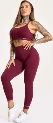 Produktbild von Gym Glamour Push-Up-Leggings 2.0 - Damen Leggings nahtlos - Farbe: Merlot, Größe: L