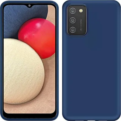 Immagine prodotto di Custodia per Samsung Galaxy A02S, custodia protettiva in silicone morbido in gomma liquida blu