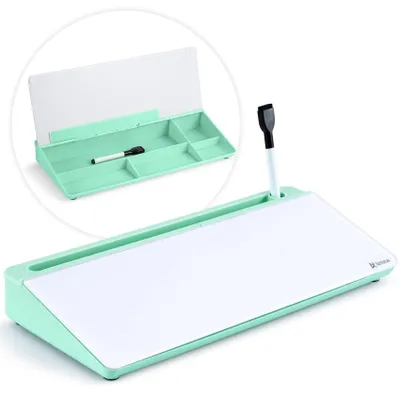 Image de Tableau blanc en verre avec espace de rangement pour bureau