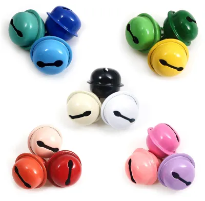 60 bunte Metallglocken 17 mm für Basteln & Deko