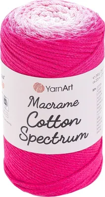 Obrázok produktu pre Yarn Art Macrame Bavlna Spectrum 225 m 1311 Pink White Špagát