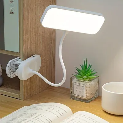 Produktbild von Flexibele bureaulamp mit Schwanenhals, LED-Beleuchtung mit 3 Helligkeitsstufen und Touchbedienung, nachtlicht, oogfreundlich, USB-Ladefunktion, verstellbare Clip-on LED-Lichtleiste.