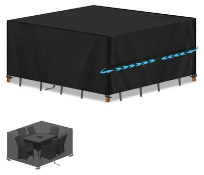 Produktbild von Abdeckung für Gartenmöbel 160x130x90cm Wasserdicht UV-Beständig 420D Oxford Schwarz