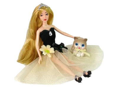 Produktbild von LEAN Toys 13911 Puppe Emily mit Kätzchen und Blume