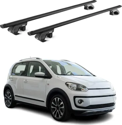 Image de Barres de toit transversales pour VW Up Cross 2013-2025 Alu Noir 2 pièces ABE
