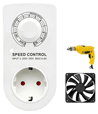 Drehzahlregler 220V 8A, stufenlos, weiß, 50-60 Hz