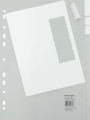 Produktbild von Soennecken Register 1517 DIN A4 blanko volle Höhe 20Blatt PP grau