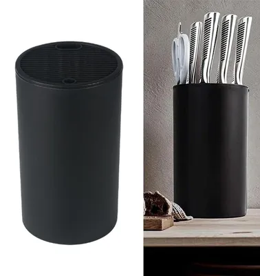 Obrázok produktu pre Čierna odnímateľná doska na nože, univerzálny držiak na nože, PVC, 22,5 x 11 x 11 cm, s odtokovým systémom