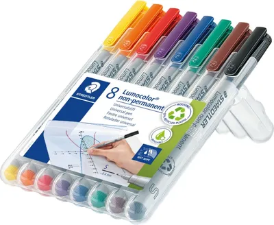 Produktbild von Folienschreiber Lumocolor 8er Etui nonpermanent superfein Packung mit 10 Stück