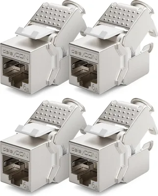 Produktbild von deleyCON Keystone Modul CAT 6a Jack STP RJ45 500MHz 10 Gbit/s, 4 Stück