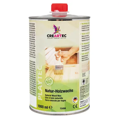 Produktbild von CREARTEC Playtec Natur Holzwachs 1000ml - zur Behandlung von Parkett, Möbeln und Holzspielzeugen - 73056