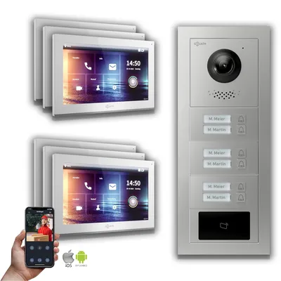Image de Goliath IP portier vidéo 6-fam. RFID : Boîtier en saillie : 10 pouces en blanc Boîtier de montage de la sonnette : Boîtier en saillie Sélection du moniteur : 10 pouces en blanc