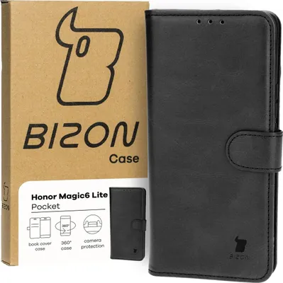 Produktbild von Bizon Case Pocket Flip Case für Honor Magic6 Lite, Schwarz
