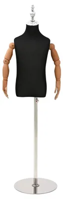 Obrázek produktu pro vidaXL Nastavitelná figurína, výška 120-150 cm, univerzální, černá, s podstavcem