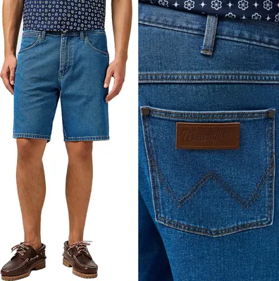 Produktbild von WRANGLER Herren, Shorts FRONTIER SHORT, W31, Blau, kurze, hosen,
