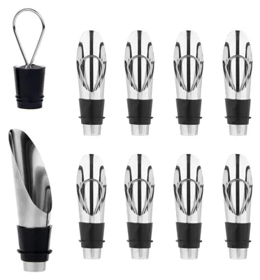 8er Set 2-in-1 Weinausgießer aus Edelstahl, Belüfter