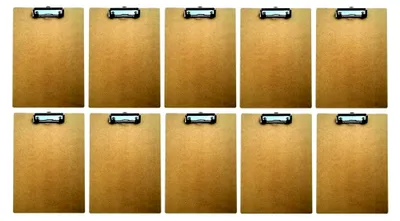 Produktbild von 10er Set Klemmbrett aus Holz für DIN A4 mit Metallklemme