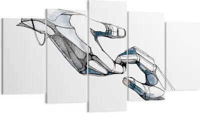 Produktbild von Bild auf Leinwand - Leinwandbild - 5 Teile - Surrealismus Hände Hilfe - 160x85cm - Wand Bild - Wanddeko - Wandbilder - Leinwanddruck - Bilder - Wanddekoration - Leinwand bilder - EA160x85-4438