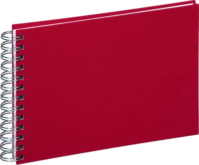 Produktbild von Spiralalbum 24x17cm 40 Seiten rot Packung mit 12 Stück