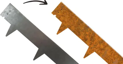 Immagine prodotto di Bordura per prato arrotondata in acciaio Corten 18 x 94 cm - Al pezzo