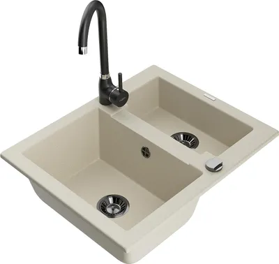 Image de Carlos granit évier 1,5 avec mitigeur Telma, beige (6518-69-670200-70)