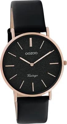 Produktbild von Oozoo Leder Damen Uhr C20209 Analog Quarzuhr Armband schwarz Vintage Series D2UOC20209
