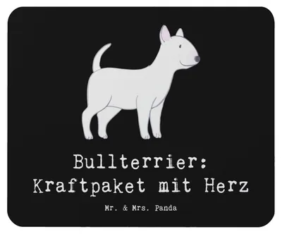 Produktbild von Mr. & Mrs. Panda Mauspad Bullterrier Kraftpaket - Schwarz - Geschenk, Mouse Pad, Familienhunde, sanftes Gemüt, Mousepad, Liebe, pc, liebenswürdig, Hunderassen, Hunderasse