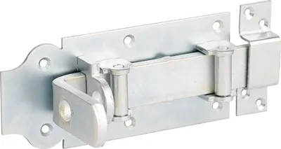Produktbild von Alberts Rollen-Schlossriegel | gerade, mit flachem Griff und befestigter Schlaufe | galvanisch verzinkt, dickschichtpassiviert | Platte 180 x 80 mm | 2er Set